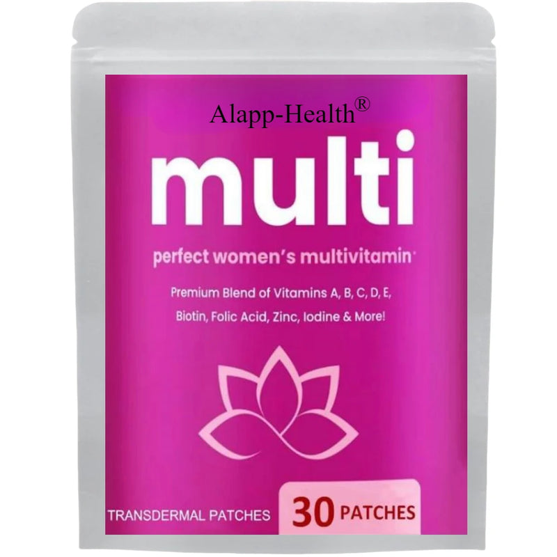 30 remendos multivitamínicos remendos transdermicos vitaminas a, b, c, d, e, biotina para mulheres, cérebro, coração, imune e energia