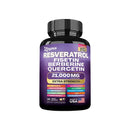 Resveratrol, Fisetin, Berberina, Quercetin Cápsula Suplemento, Pele, Imunidade, Antioxidante, Promove Saúde e Metabolismo Geral