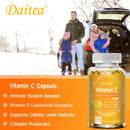 Cápsulas de vitamina C - 2.000 mg, promovem a produção de colágeno, apoiam a pele e a saúde imunológica, poderoso antioxidante, 120 cápsulas